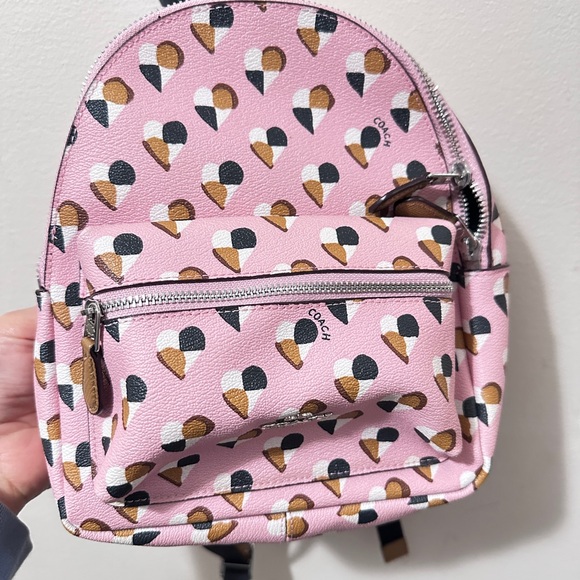 Coach Kids Pink Ice Cream Print Backpack